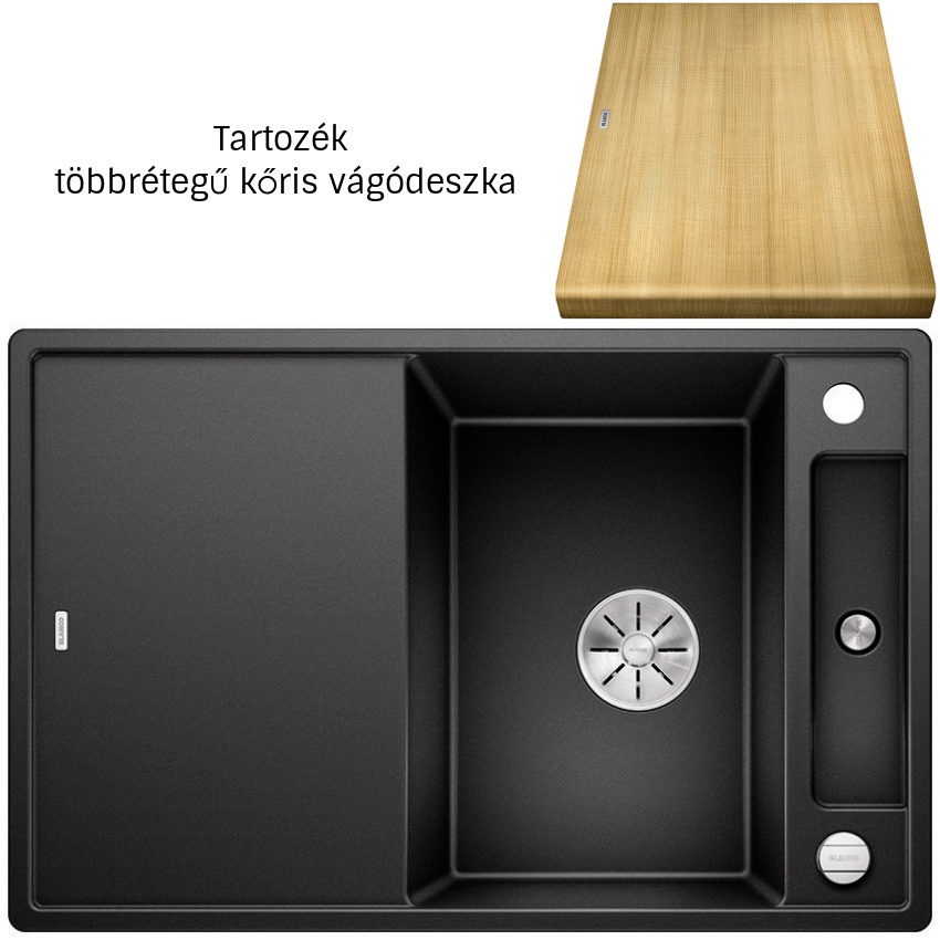 Blanco Axia III 45S antracit 523173 Silgranit mosogatótálca fa vágódeszkával