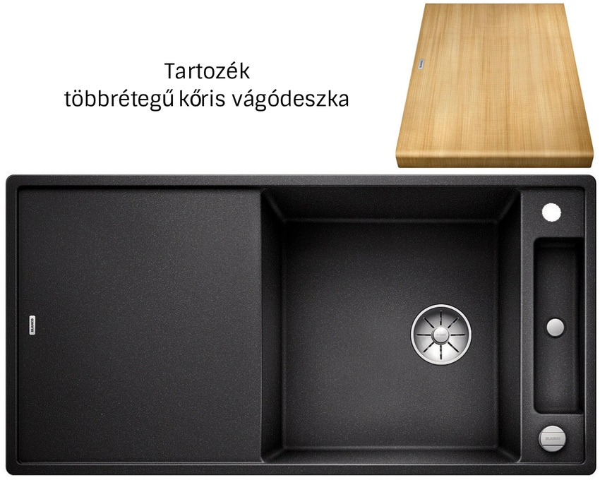 Blanco Axia III XL 6S antracit 523500 Silgranit mosogatótálca fa vágódeszkával
