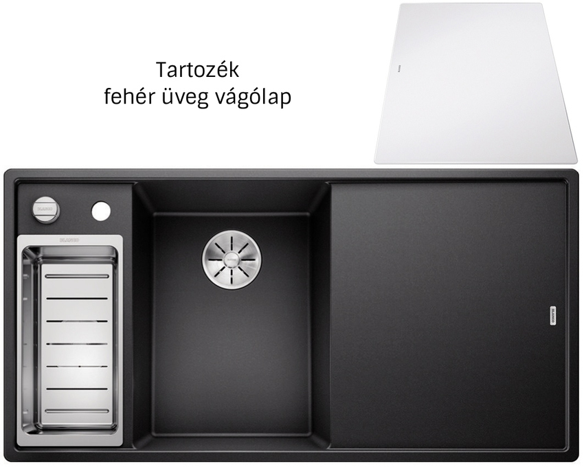 Blanco Axia III 6S antracit exc. 524653 balos Silgranit mosogatótálca üveg vágólappal