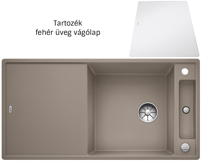 Blanco Axia III XL 6S tartufo exc. 523517 Silgranit mosogatótálca üveg vágólappal