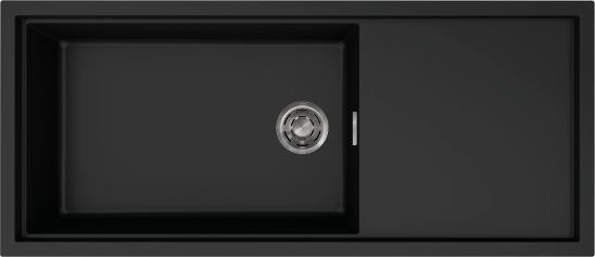 Elleci Sintesi 510 K86 Black inox szűrőkosárral keratek plus mosogatótálca