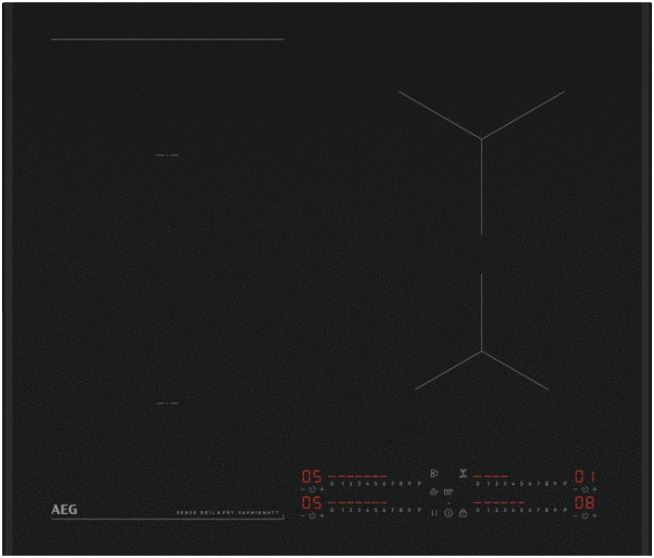 AEG NII64B30AZ beépíthető indukciós főzőlap, SaphirMatt® üvegfelület, Hob2Hood, 60 cm
